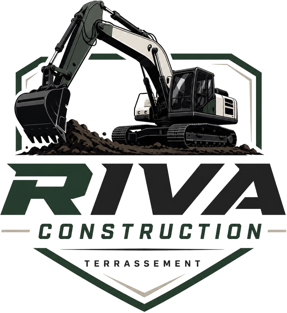 Logo Riva Construction, terrassement et aménagement extérieur